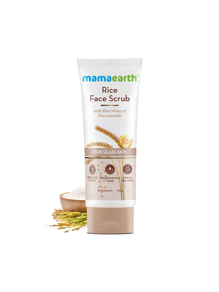 Mamaearth Rice Face Scrub For Glowing Skin With Rice Water & Niacinamide For Glass Skin